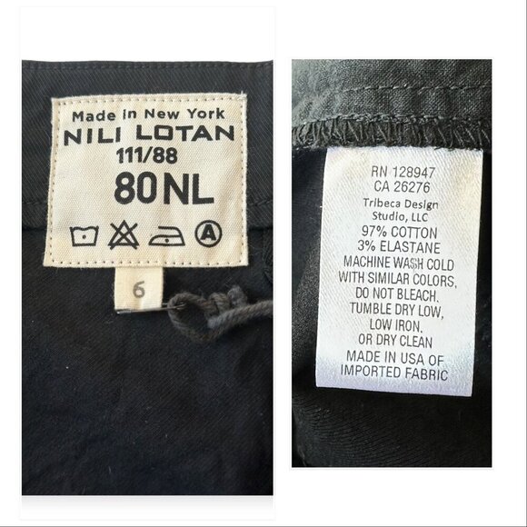 Nili Lotan Paris Drop Crotch Cropped‎ Pants in Jet Black  Size 6, New with tag - Picture 6 of 12